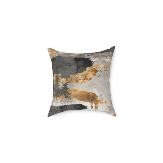 Golden Brush Accent Pillow