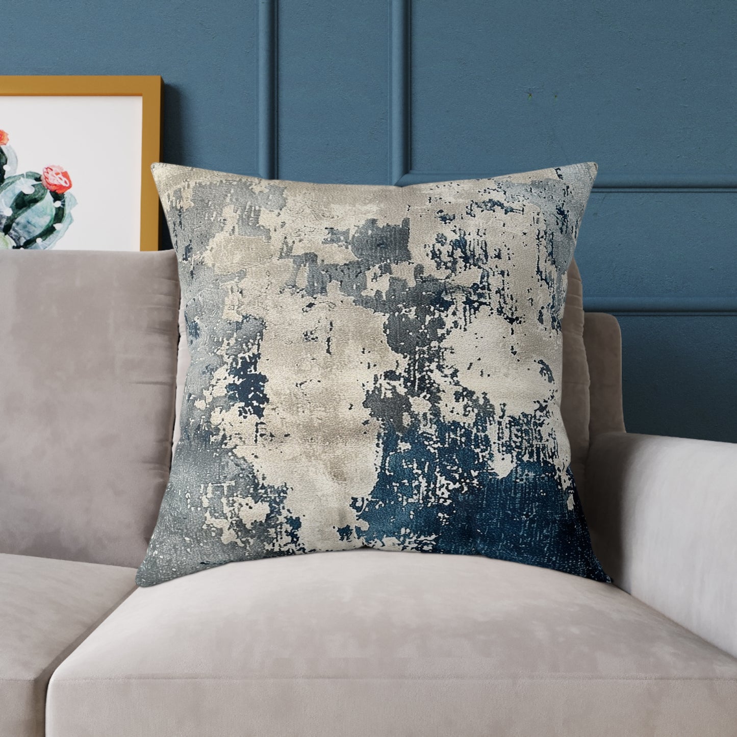 Elegant Azure Abstract Pillow