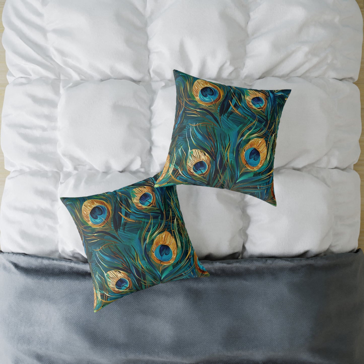 Peacock Elegance Decorative Pillow