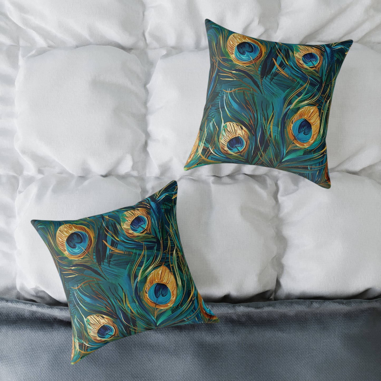 Peacock Elegance Decorative Pillow