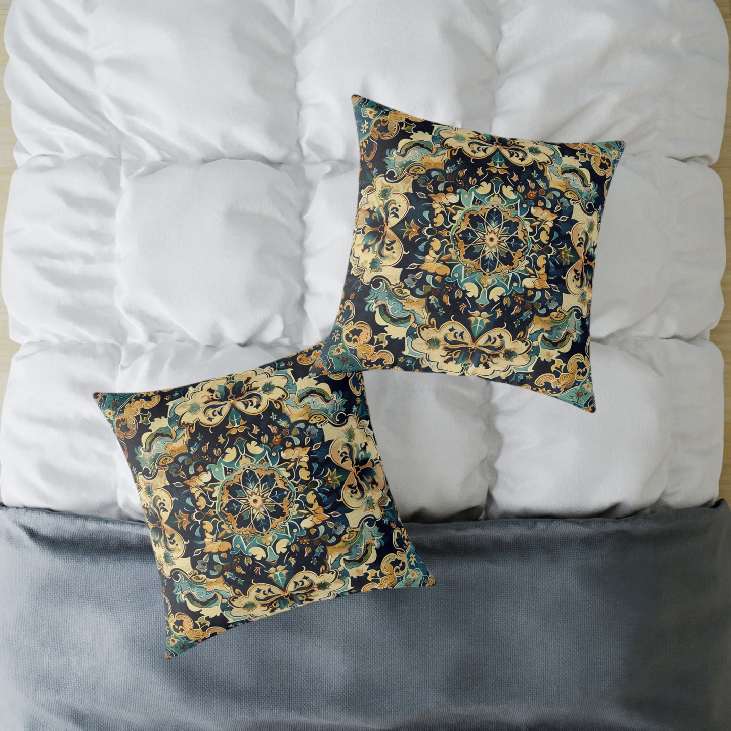 Regal Mandala Tapestry Decorative Pillow