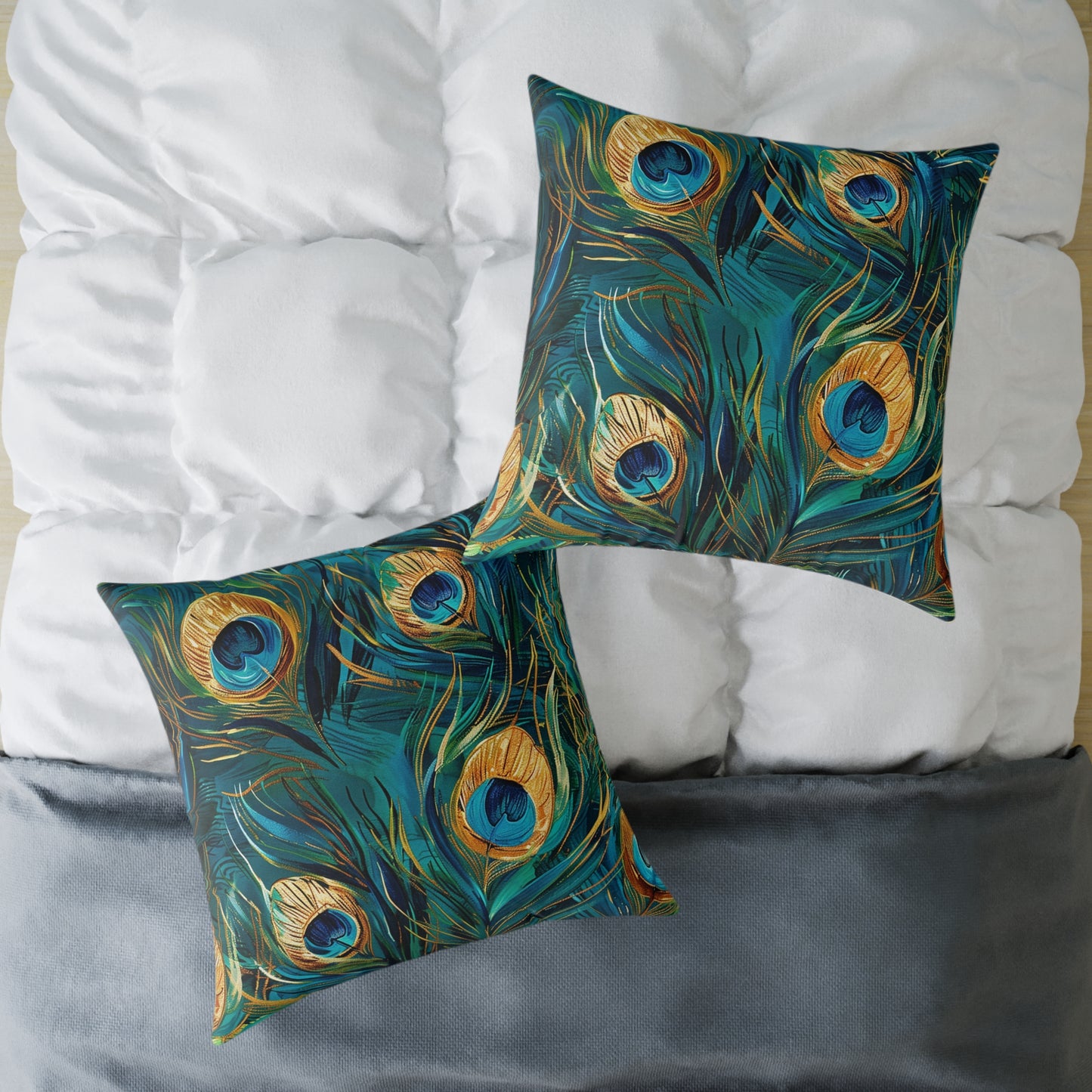 Peacock Elegance Decorative Pillow