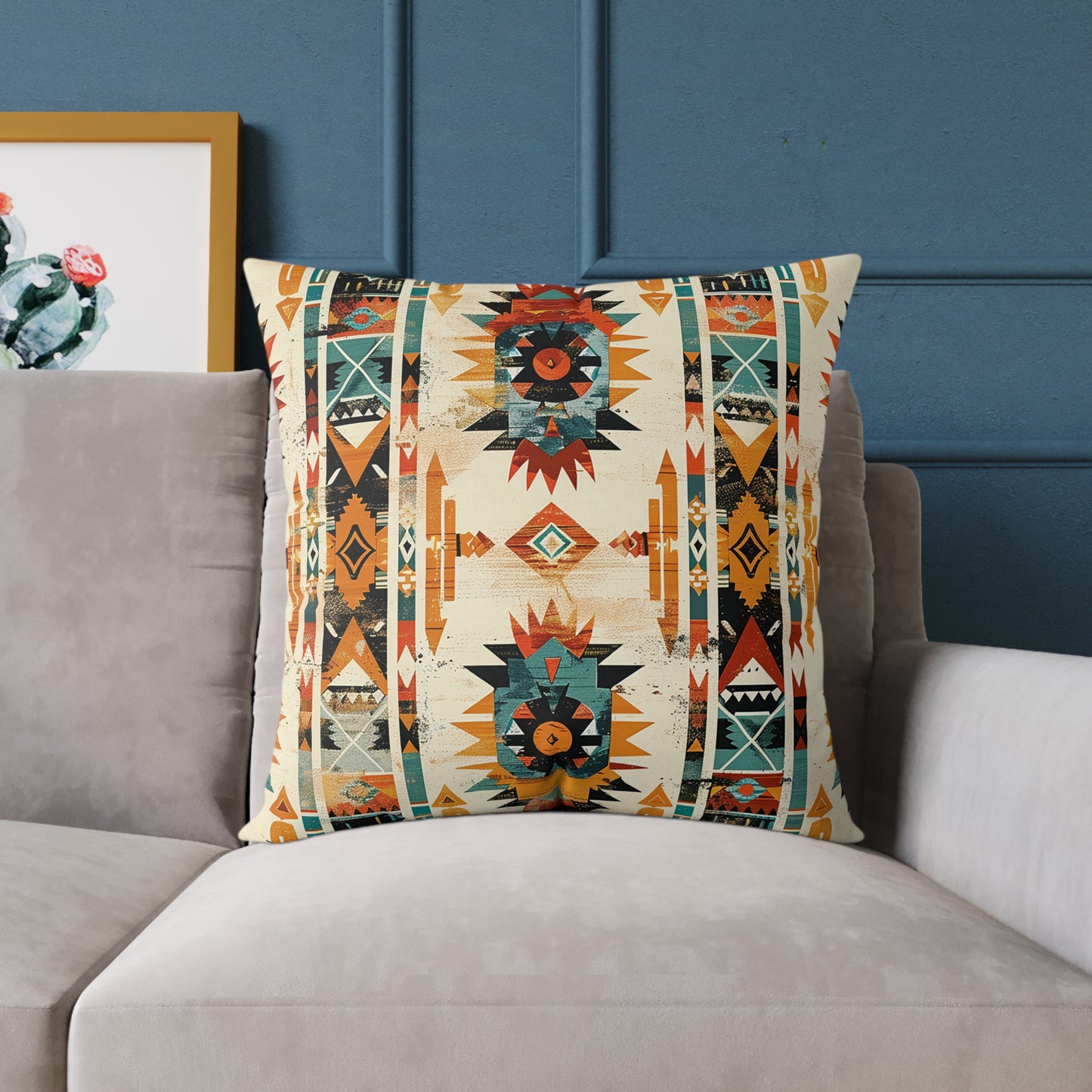 Southwestern Sunburst Tribal Decorative Pillow