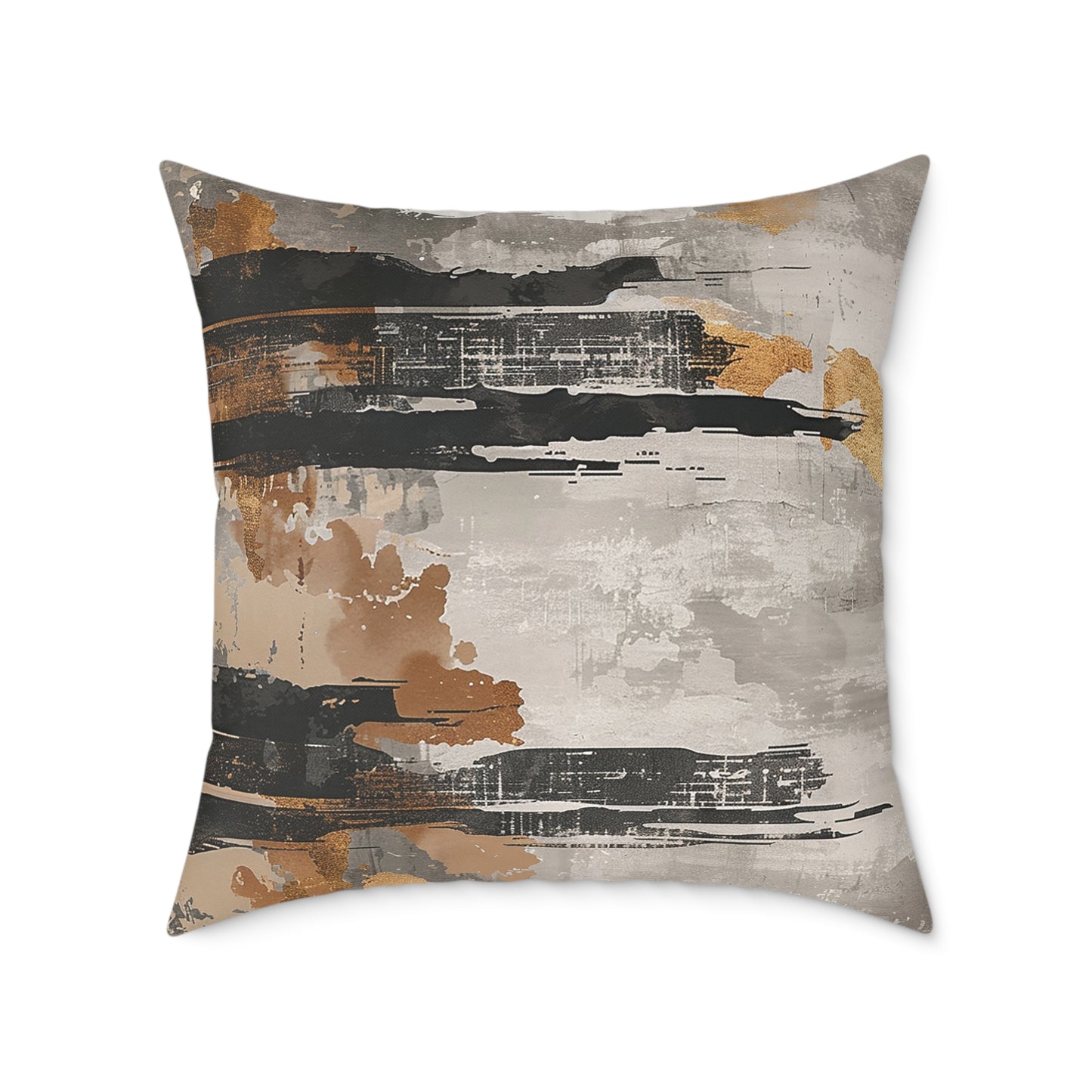 Abstract Earth Tones Brushstroke Pillow