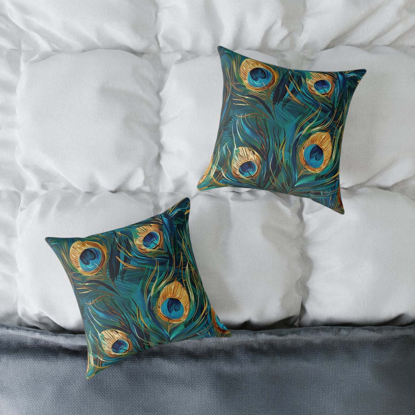 Peacock Elegance Decorative Pillow