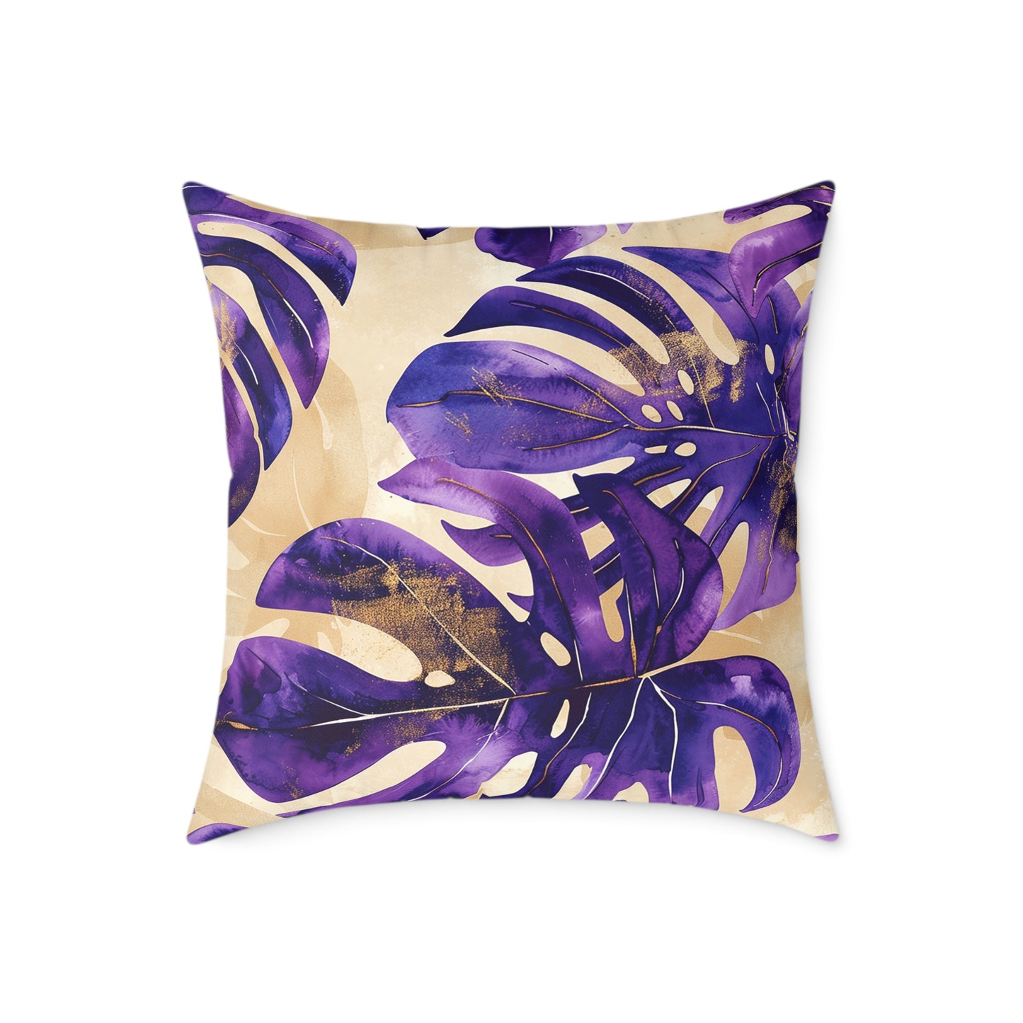 Purple Paradise Leaf Pillow