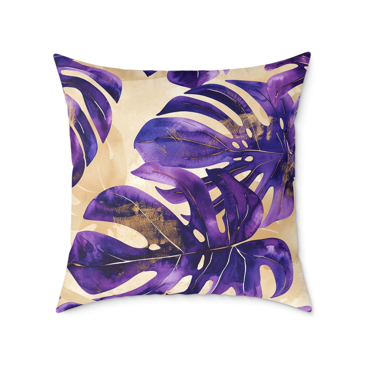 Purple Paradise Leaf Pillow