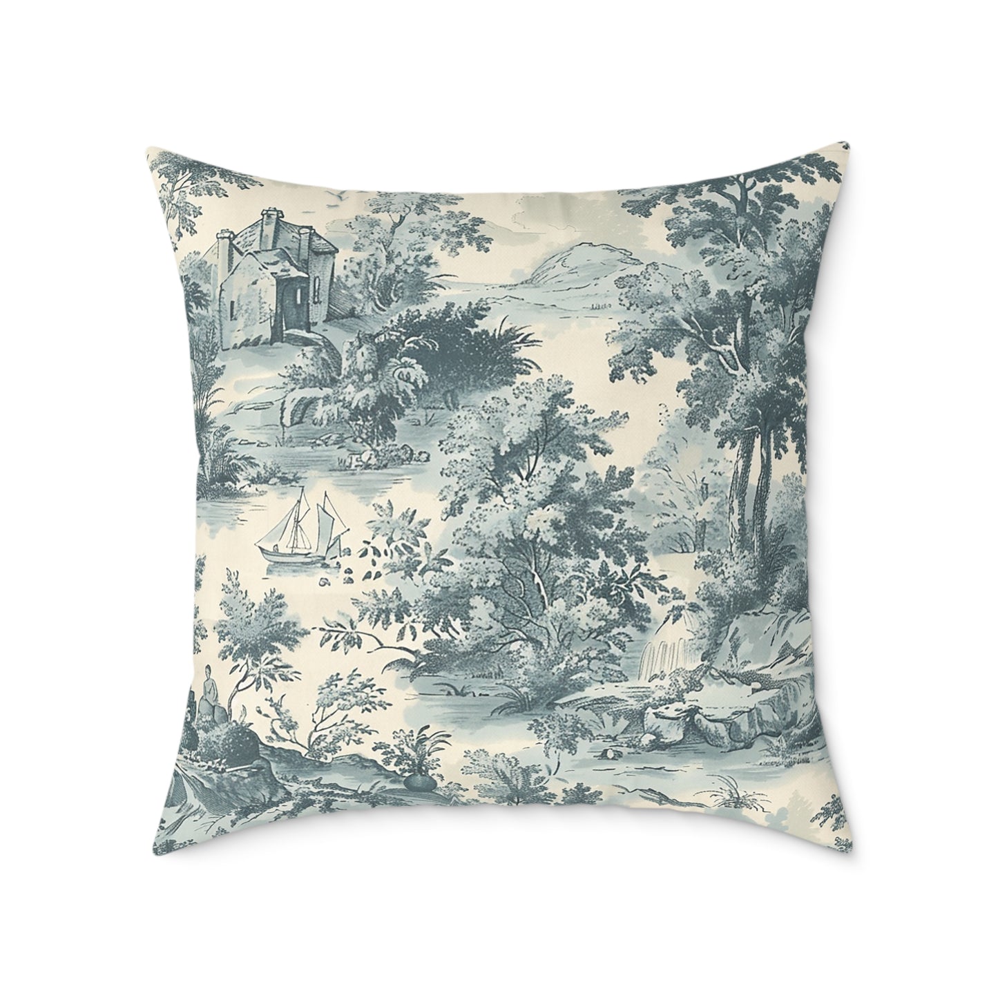 Classic Countryside Scene Pillow