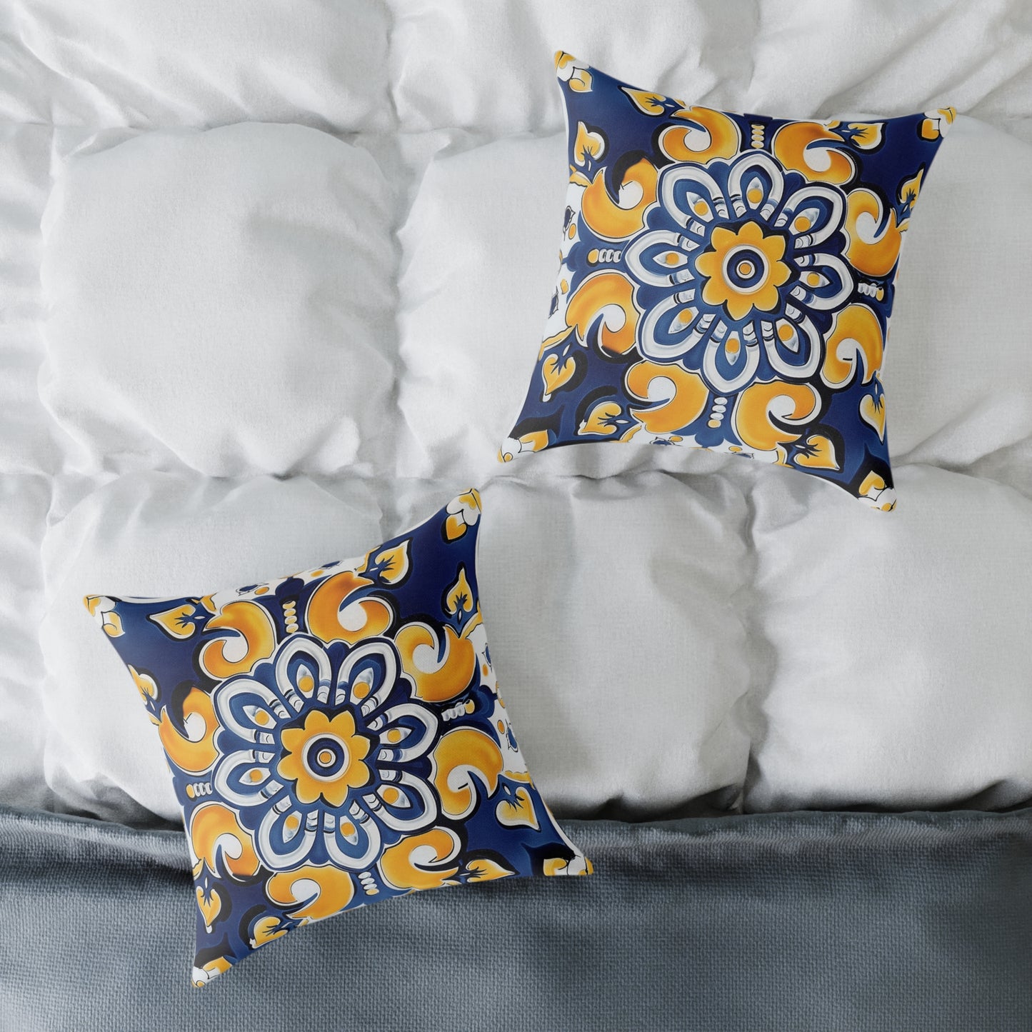 Elegant Mediterranean Floral Pillow