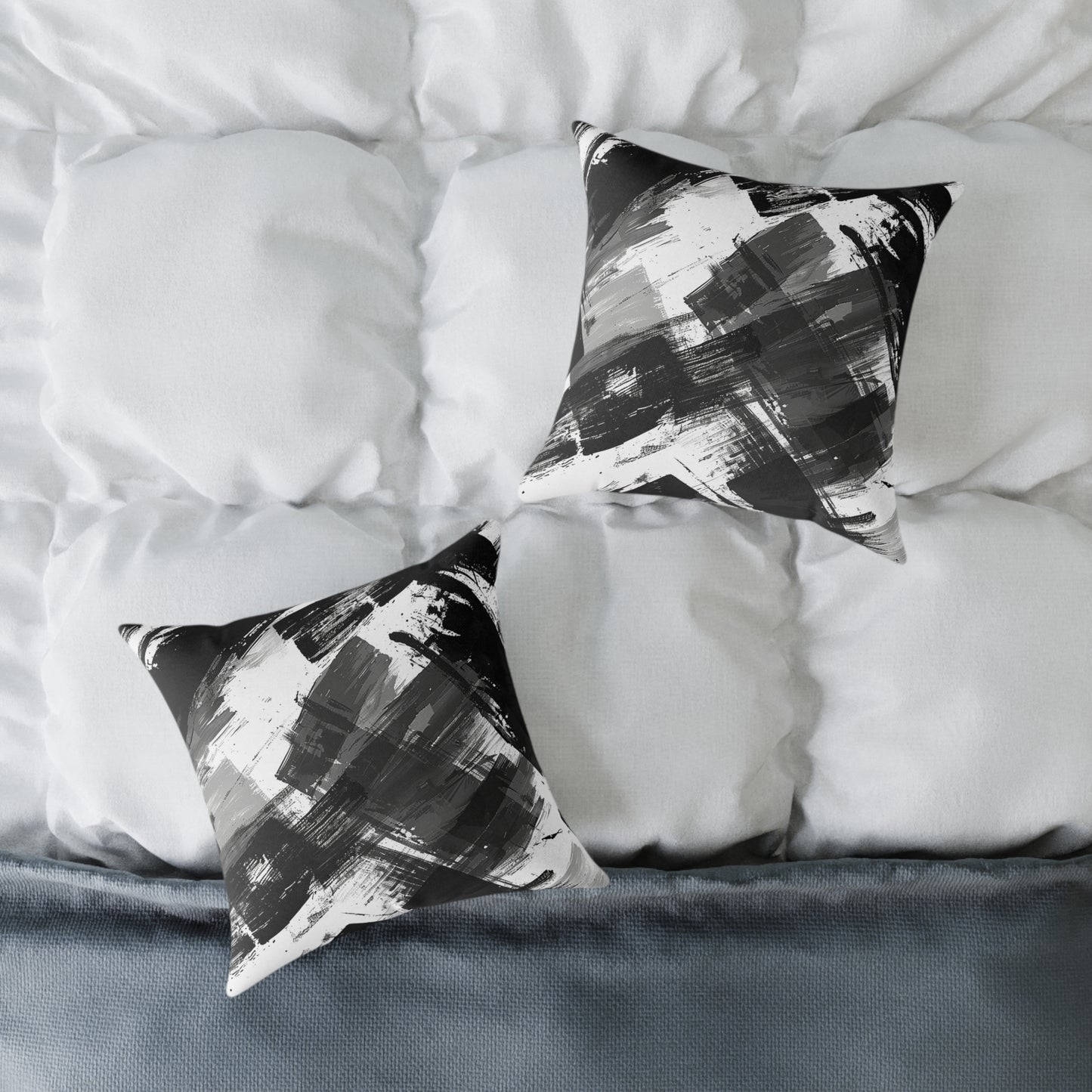 Monochrome Brushstroke Pillow