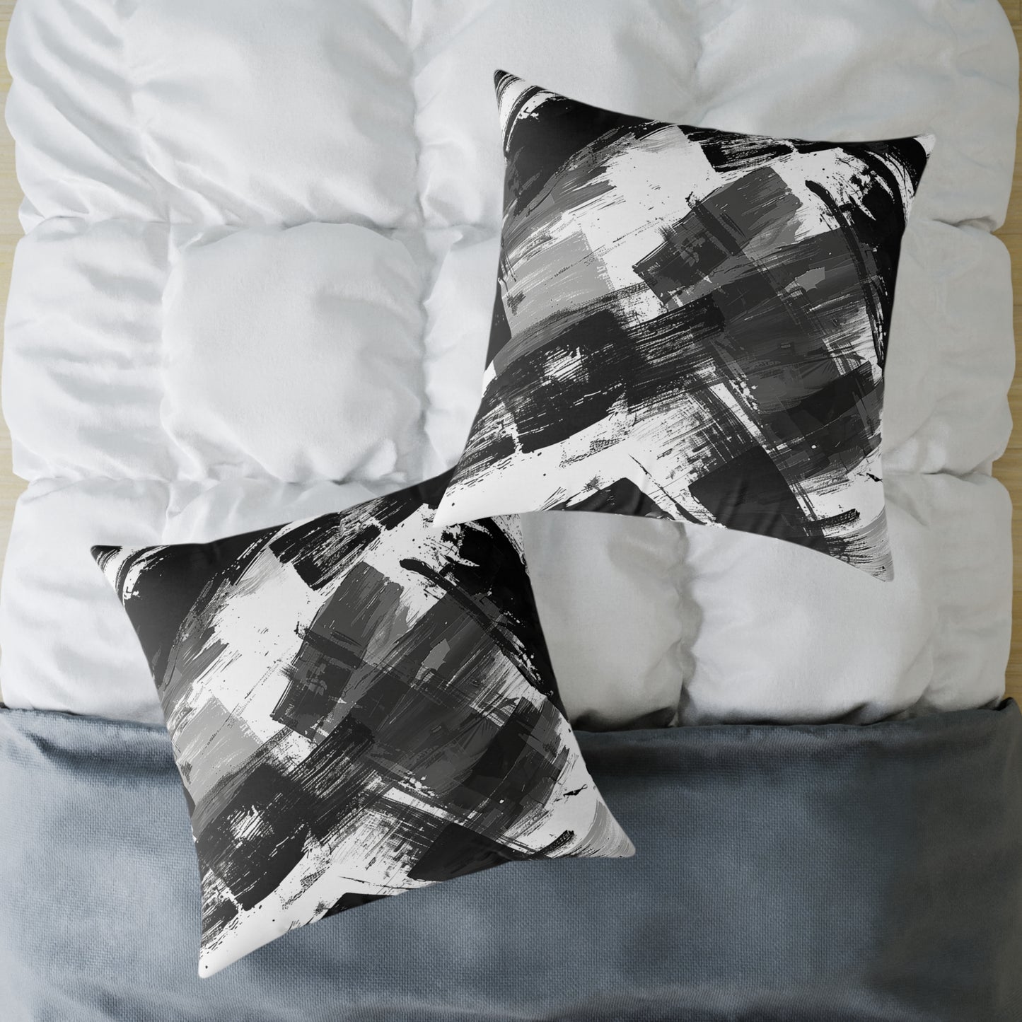 Monochrome Brushstroke Pillow