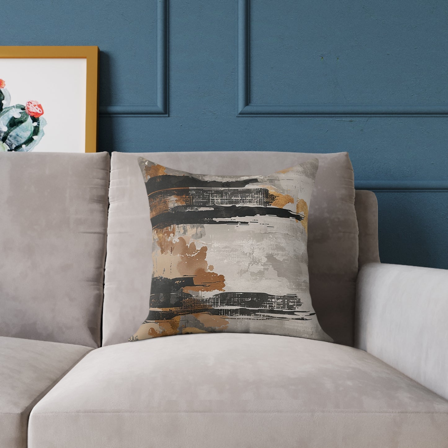 Abstract Earth Tones Brushstroke Pillow