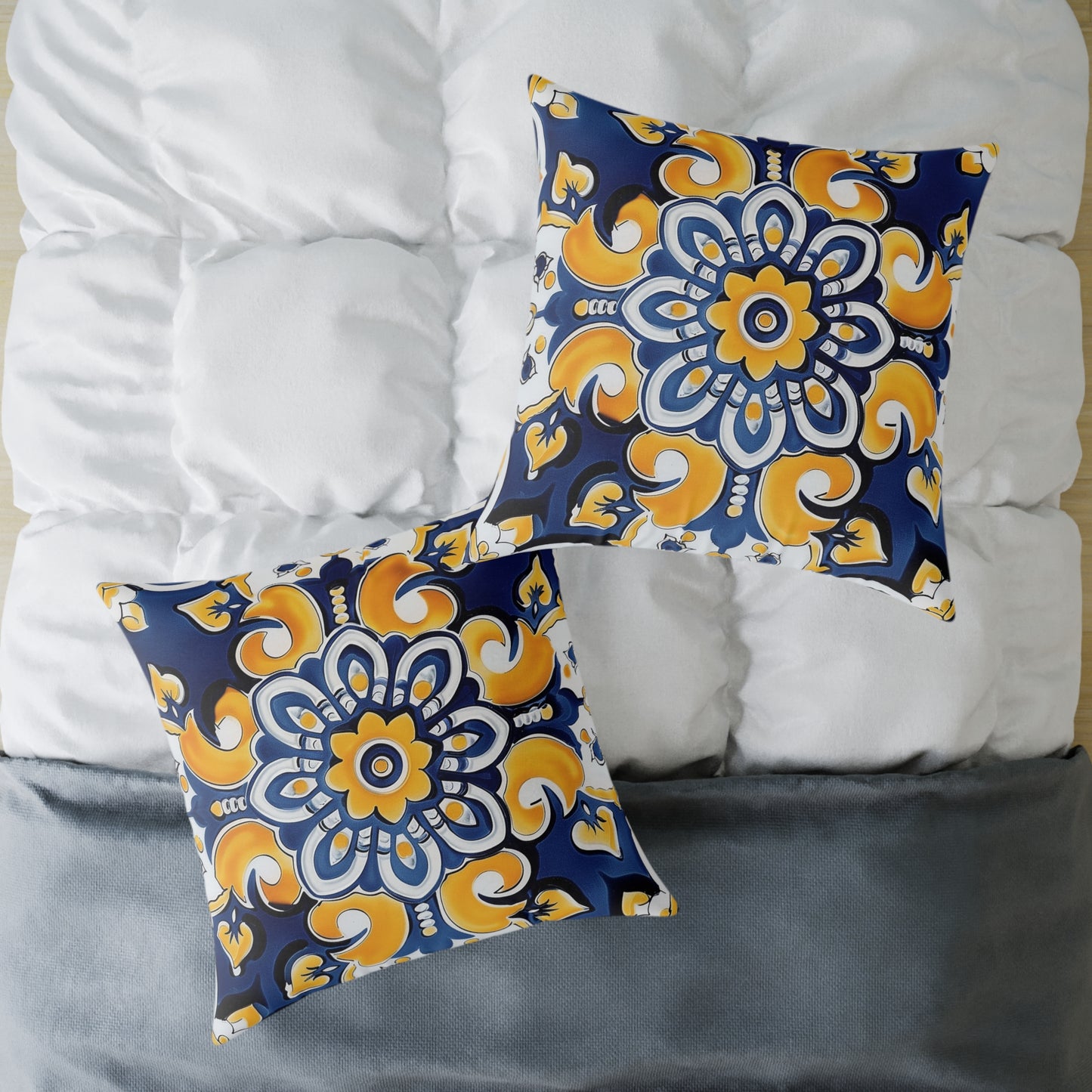 Elegant Mediterranean Floral Pillow