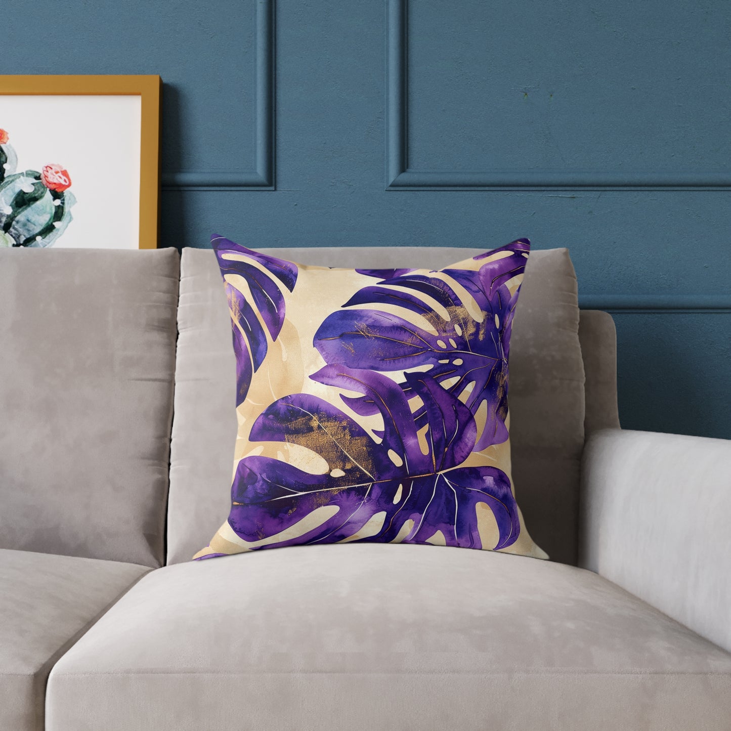 Purple Paradise Leaf Pillow