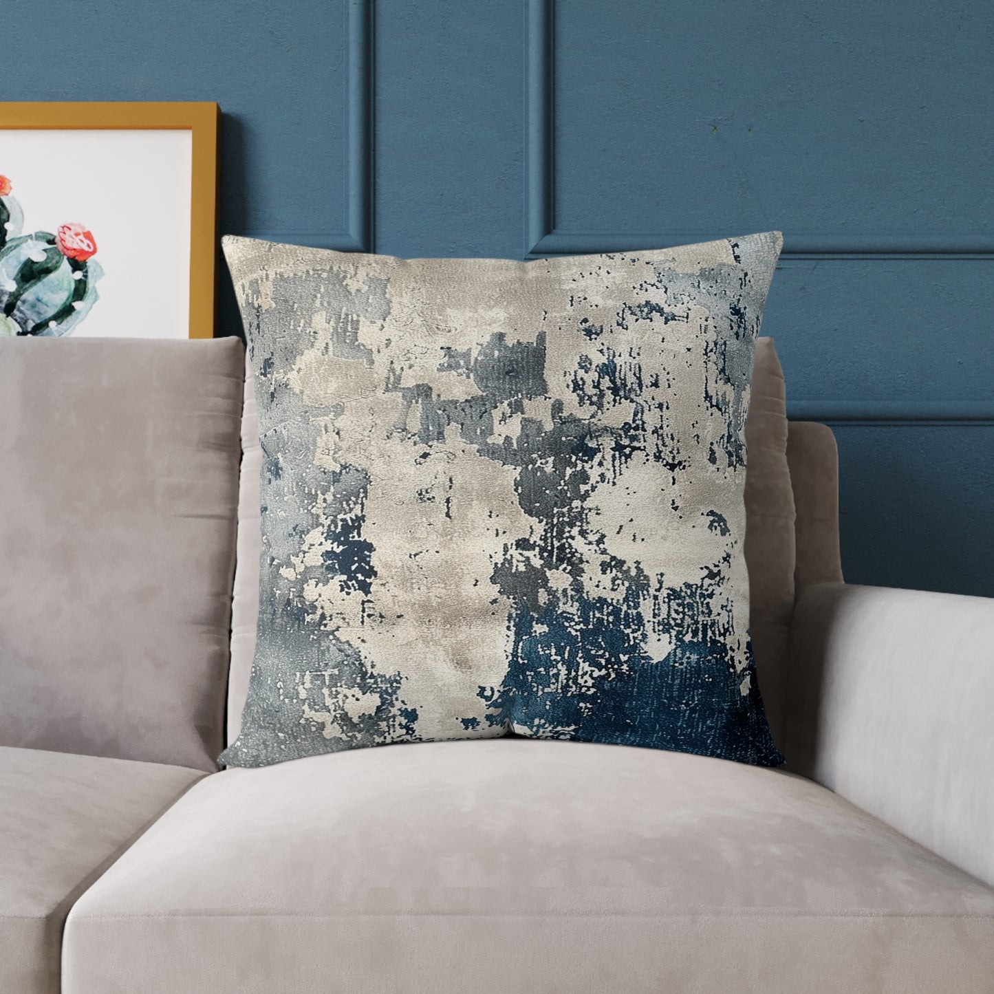 Elegant Azure Abstract Pillow