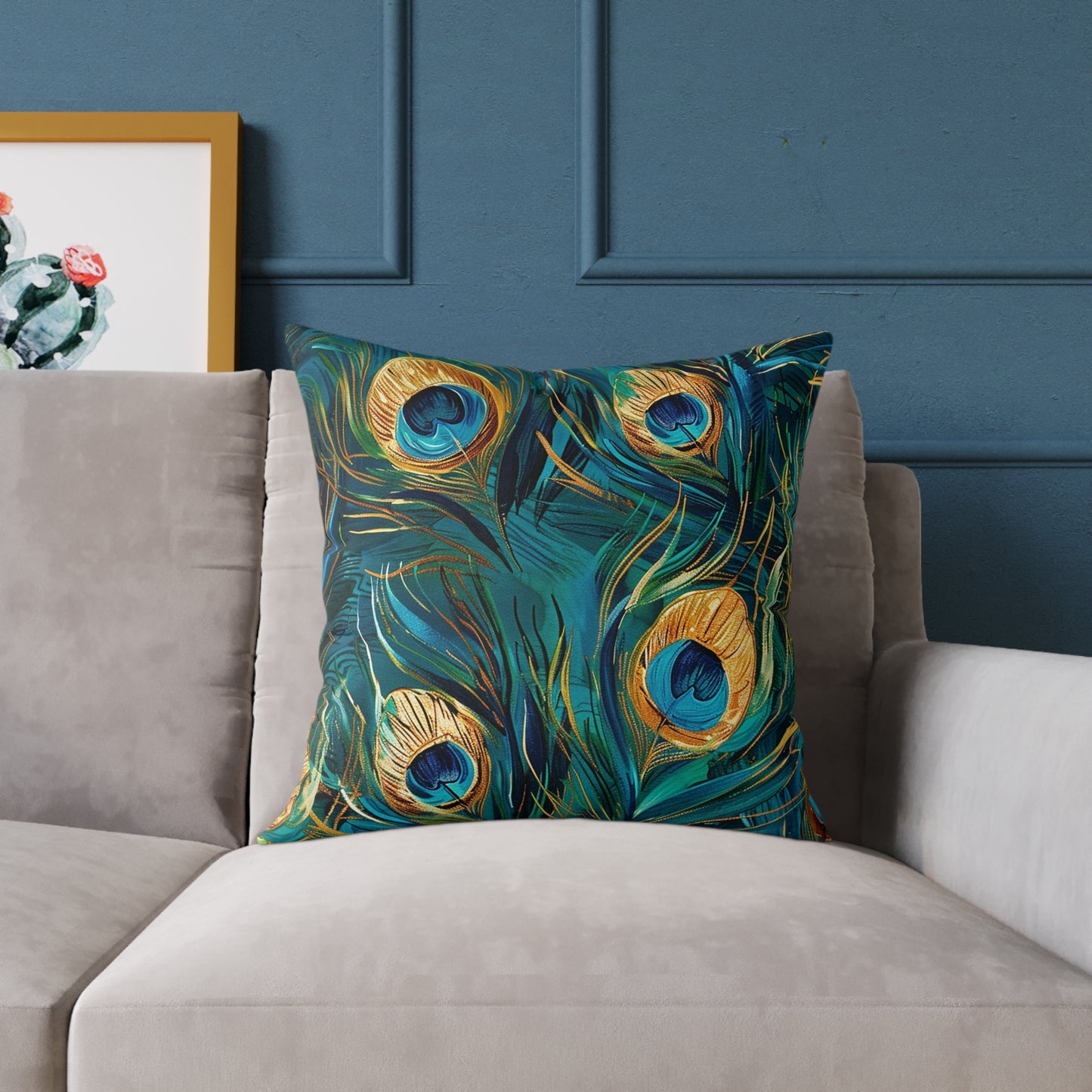 Peacock Elegance Decorative Pillow