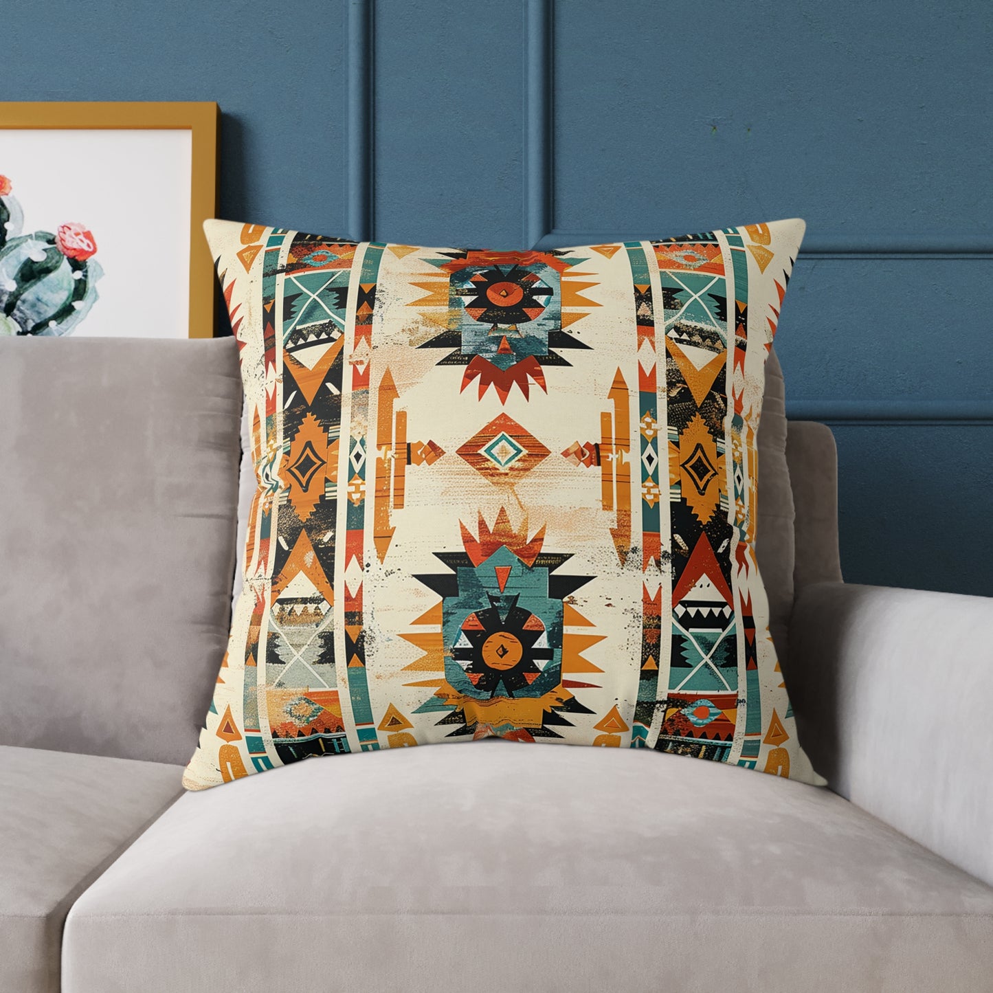 Southwestern Sunburst Tribal Decorative Pillow