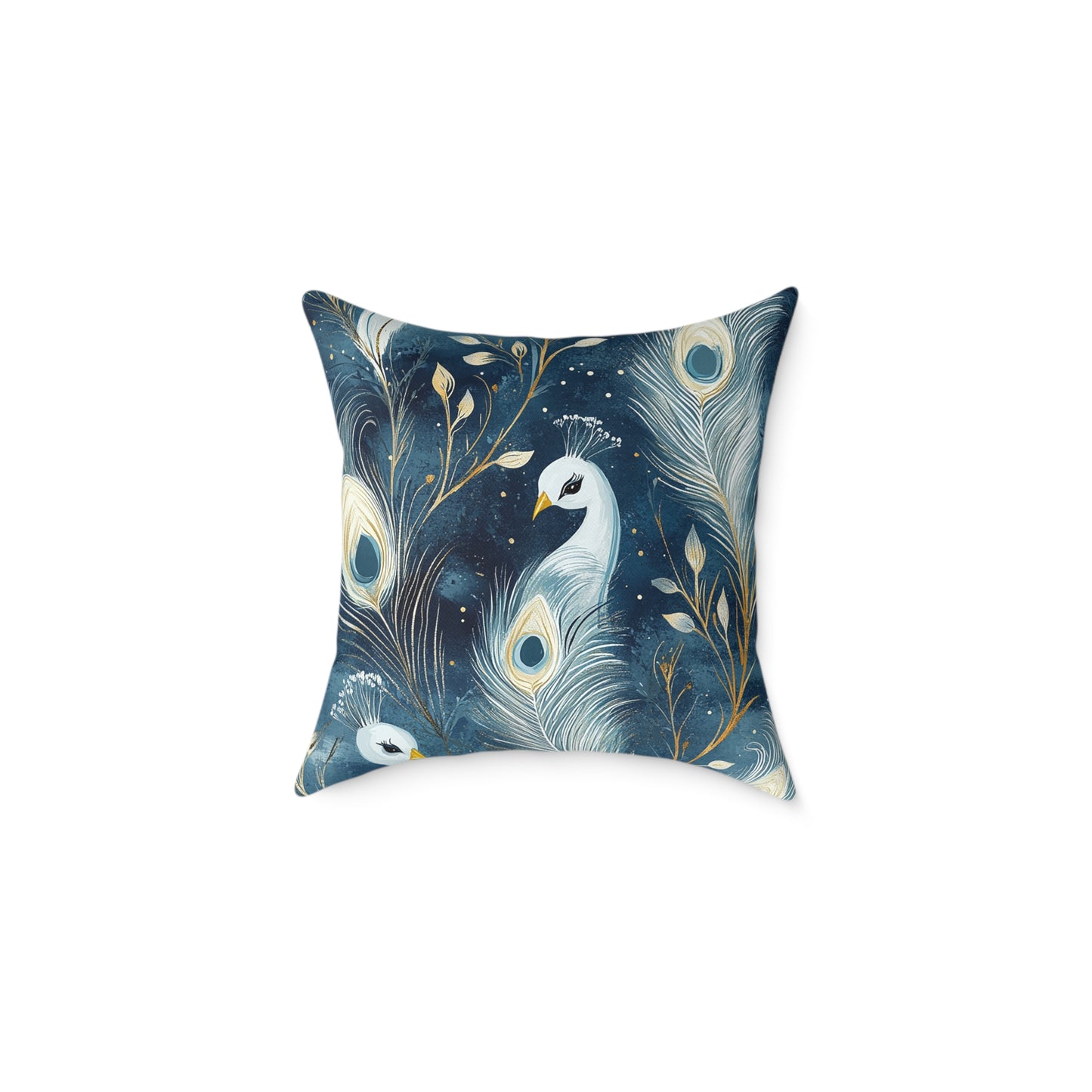 Elegant Peacock Feather Design Pillow