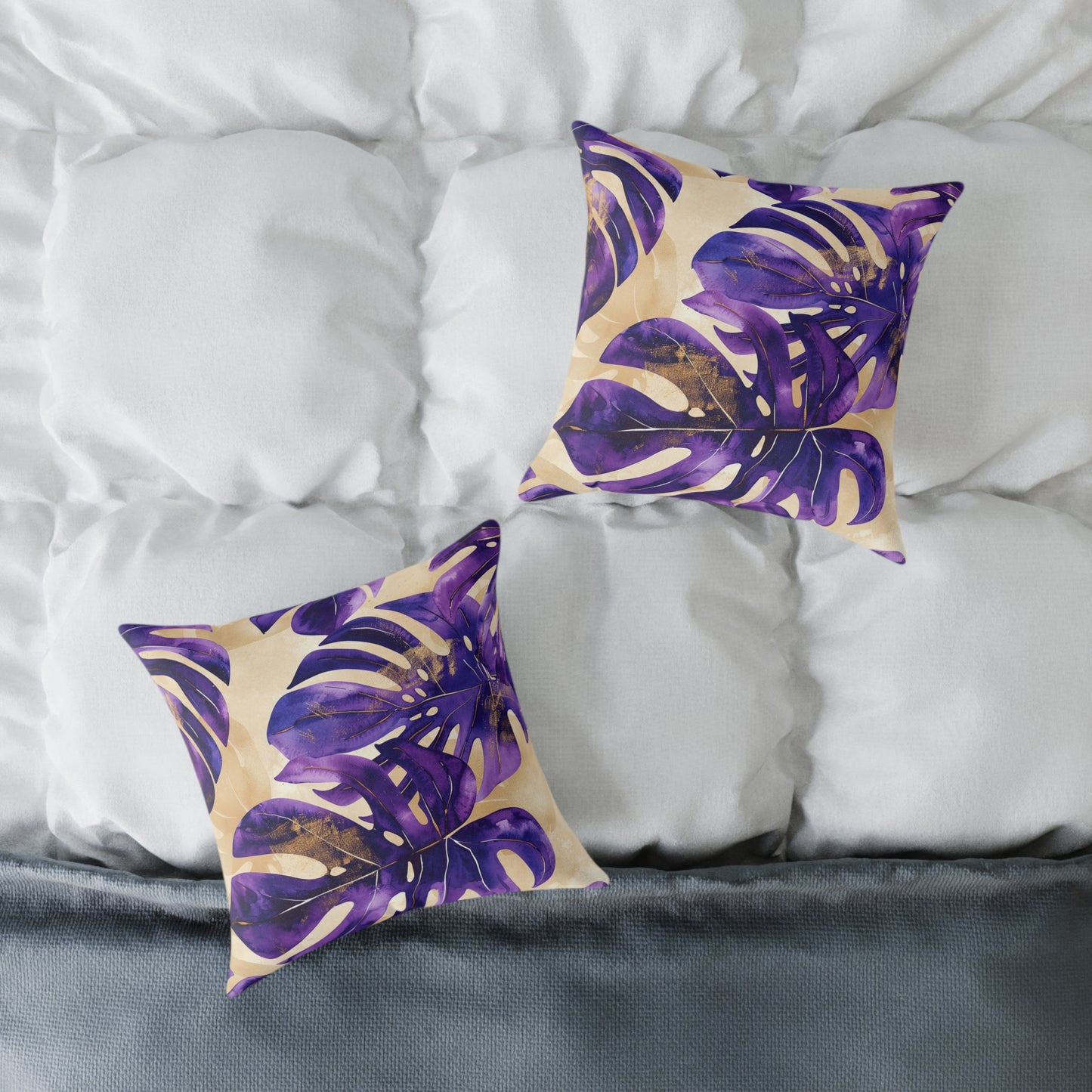 Purple Paradise Leaf Pillow