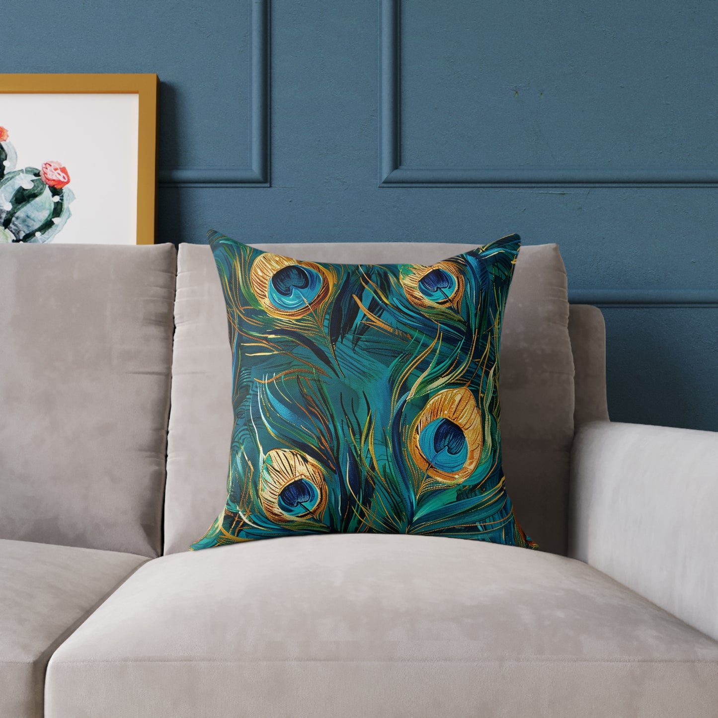 Peacock Elegance Decorative Pillow