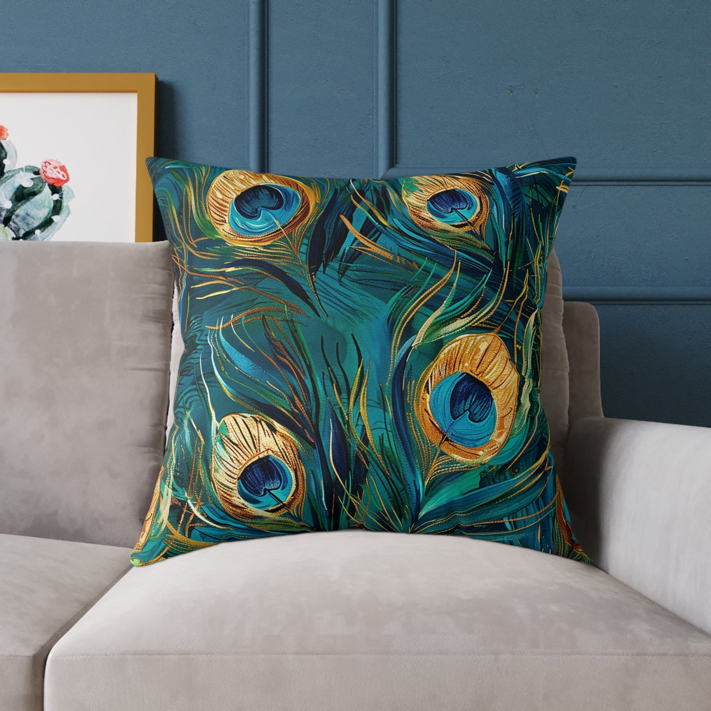 Peacock Elegance Decorative Pillow