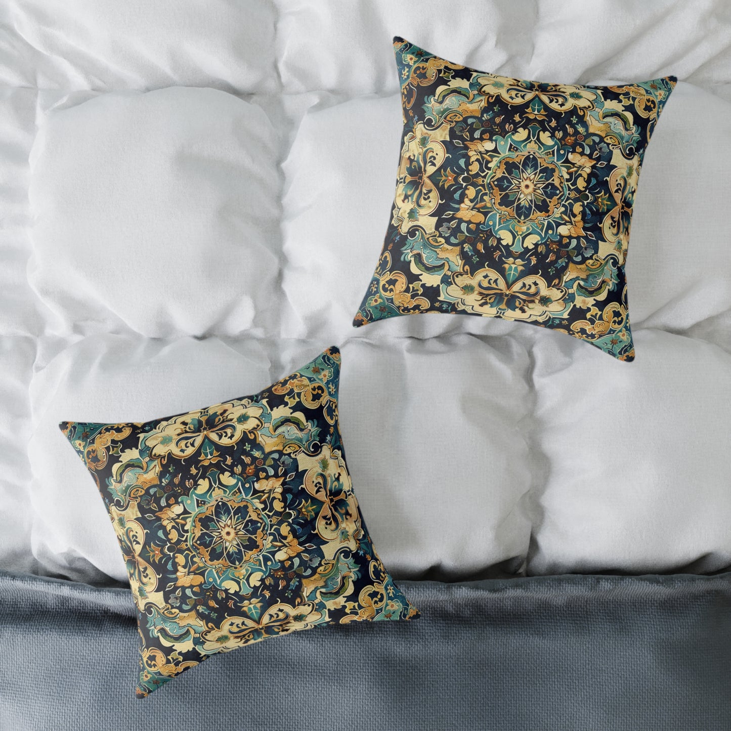 Regal Mandala Tapestry Decorative Pillow