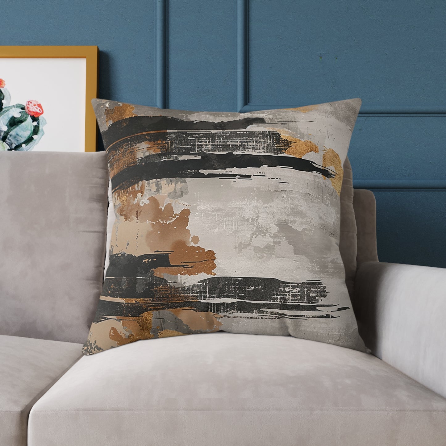 Abstract Earth Tones Brushstroke Pillow