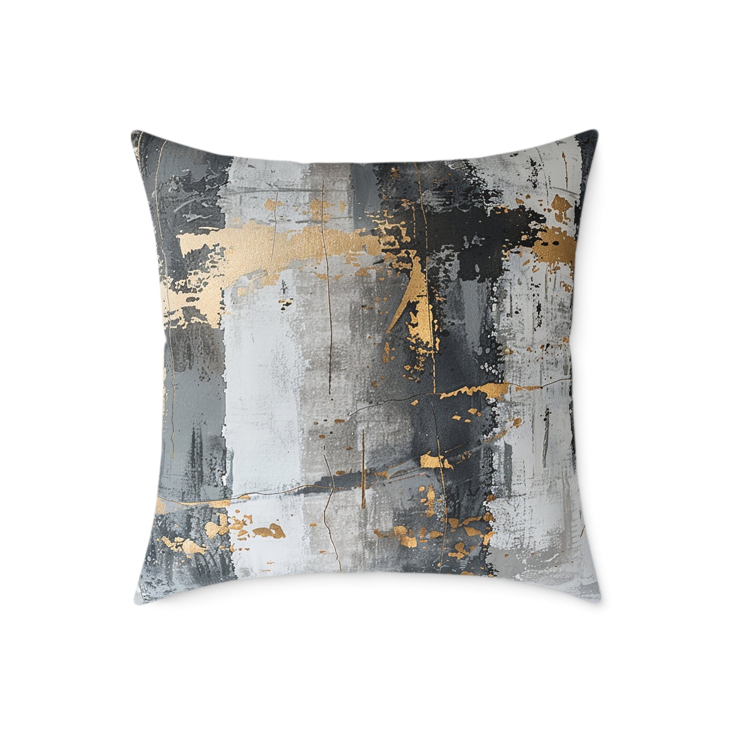 Gold and Grey Abstract Pillow