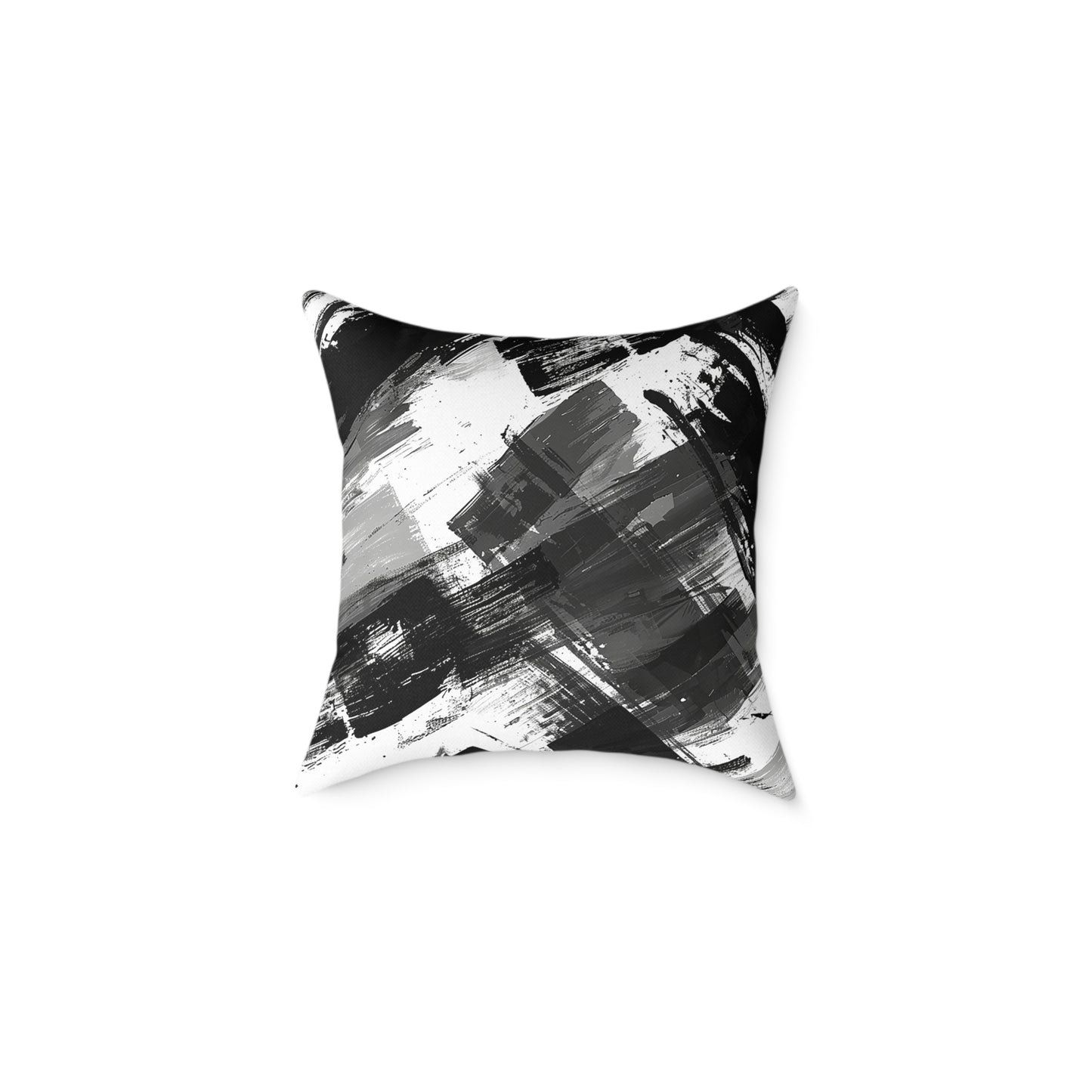 Monochrome Brushstroke Pillow