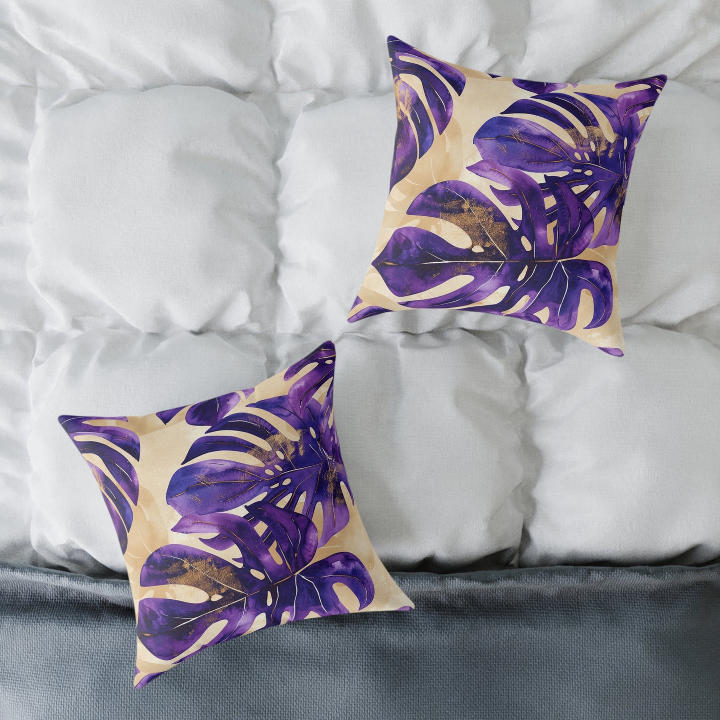 Purple Paradise Leaf Pillow