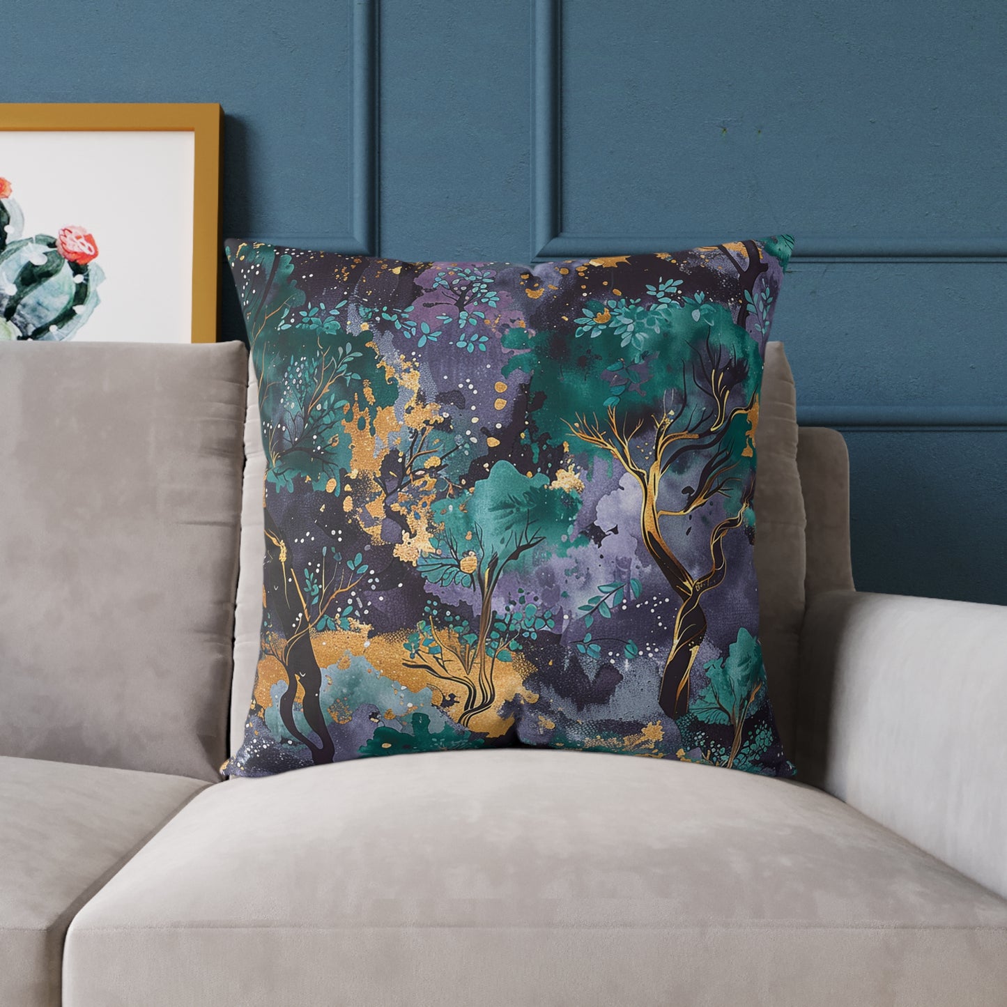 Midnight Woodland Themed Pillow