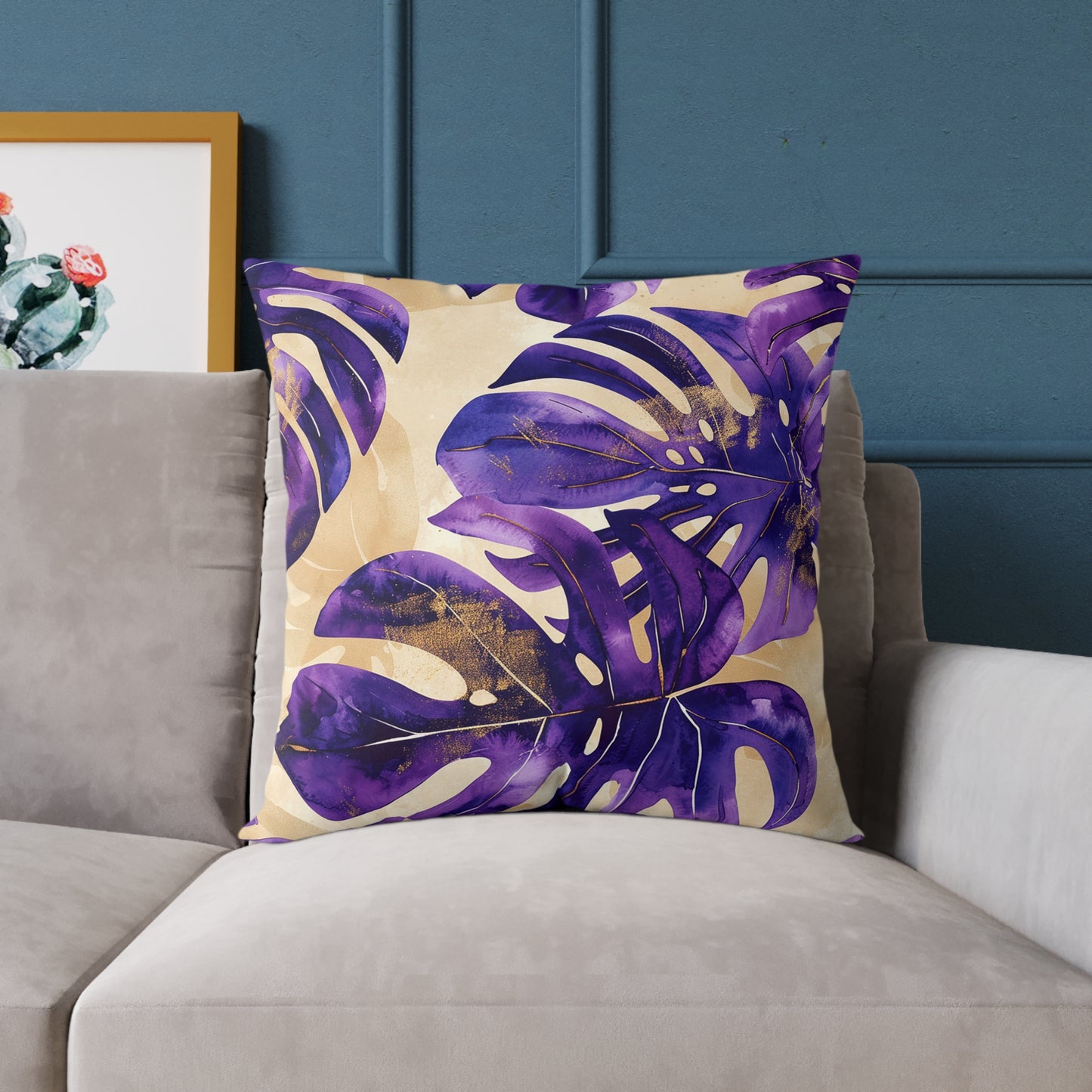 Purple Paradise Leaf Pillow