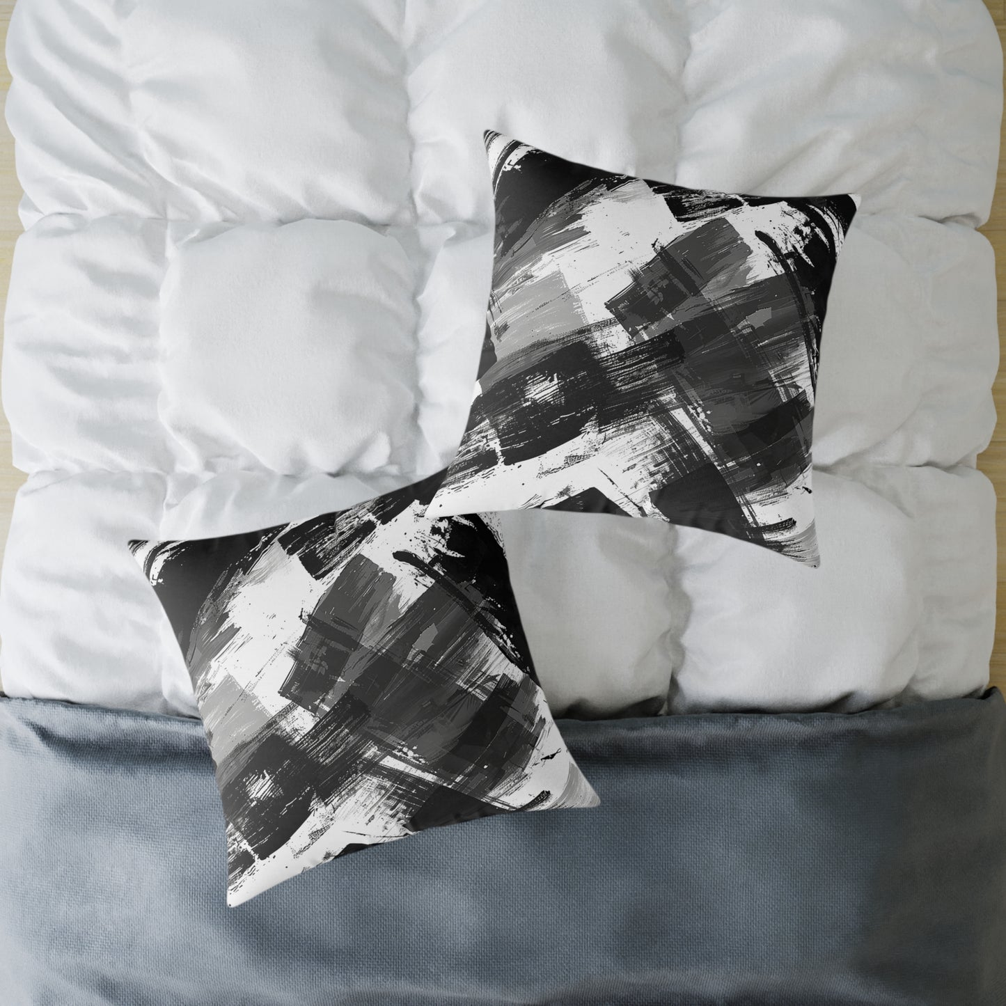 Monochrome Brushstroke Pillow