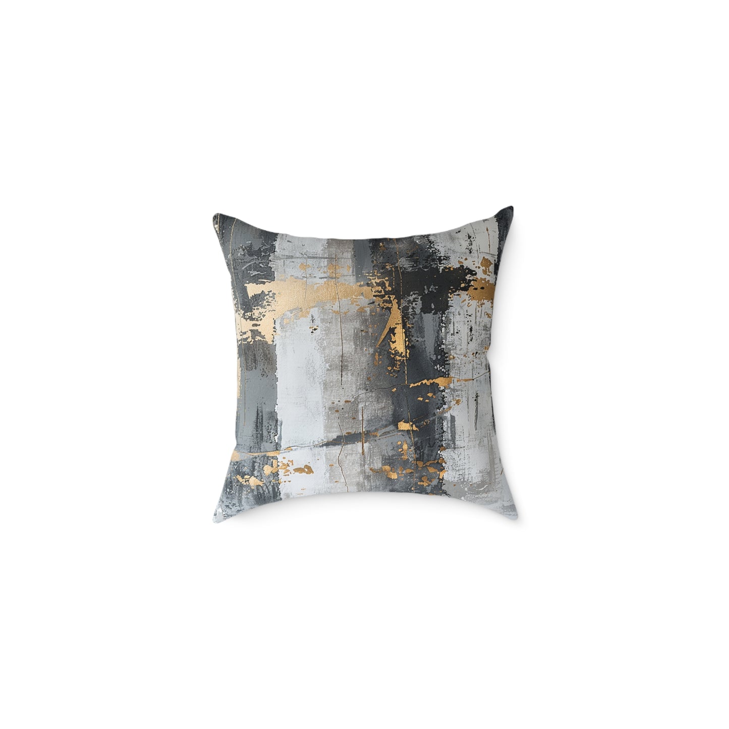 Gold and Grey Abstract Pillow