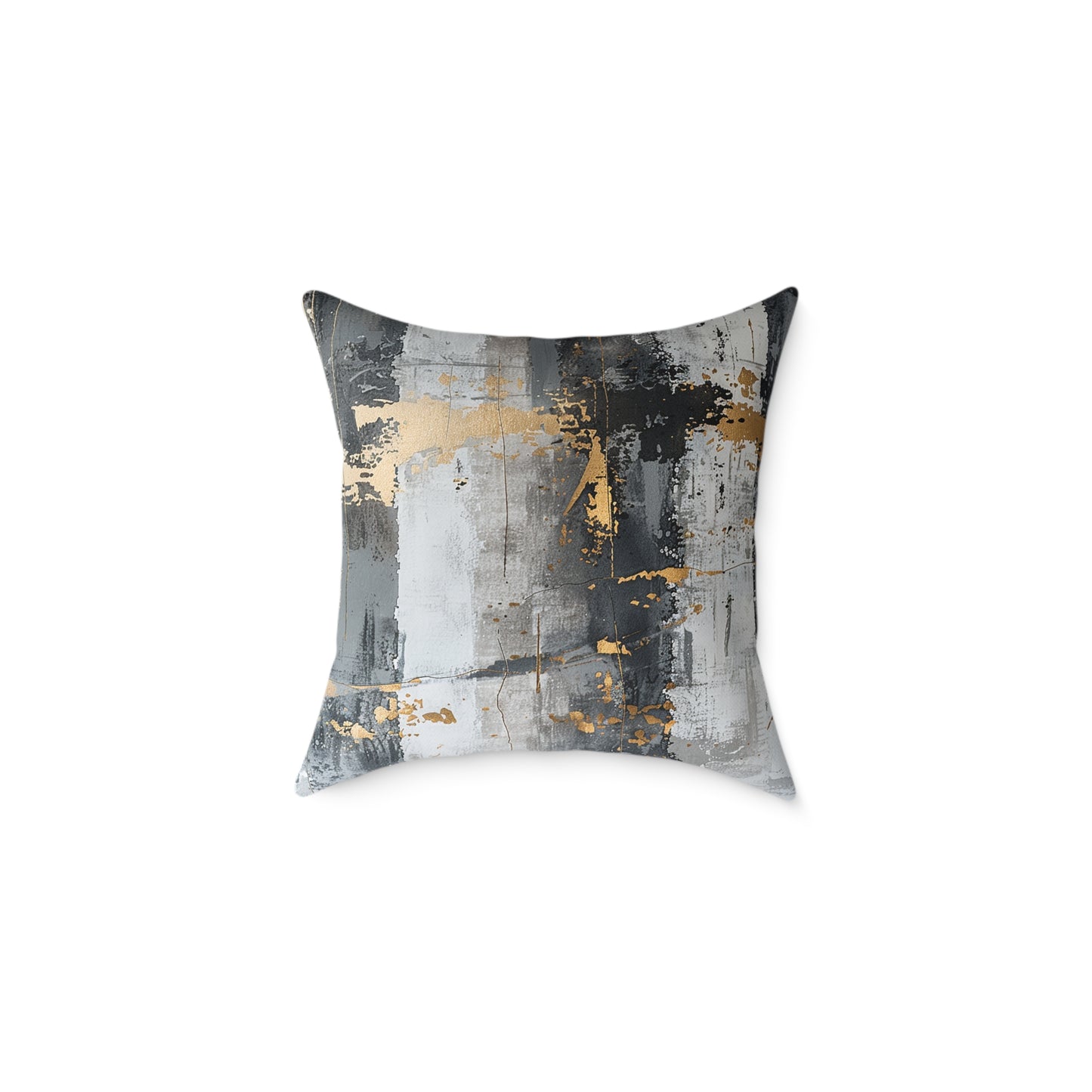 Gold and Grey Abstract Pillow