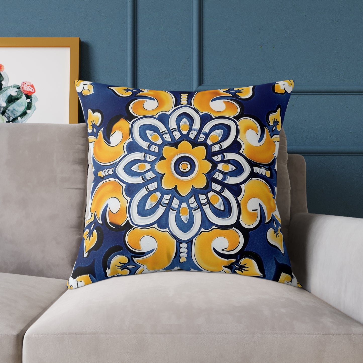 Elegant Mediterranean Floral Pillow