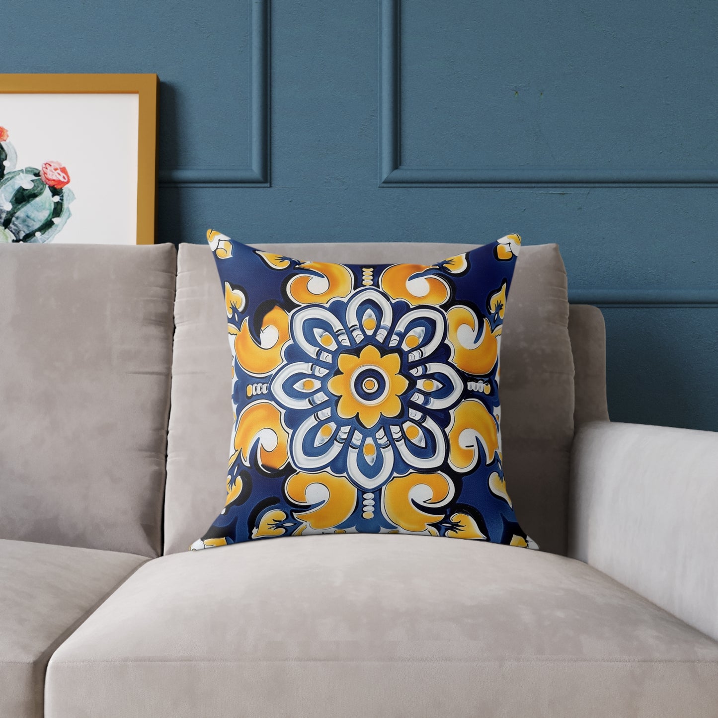 Elegant Mediterranean Floral Pillow