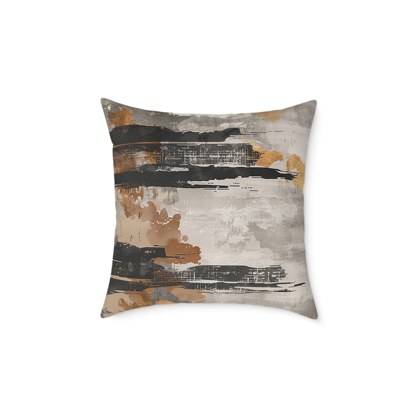 Abstract Earth Tones Brushstroke Pillow