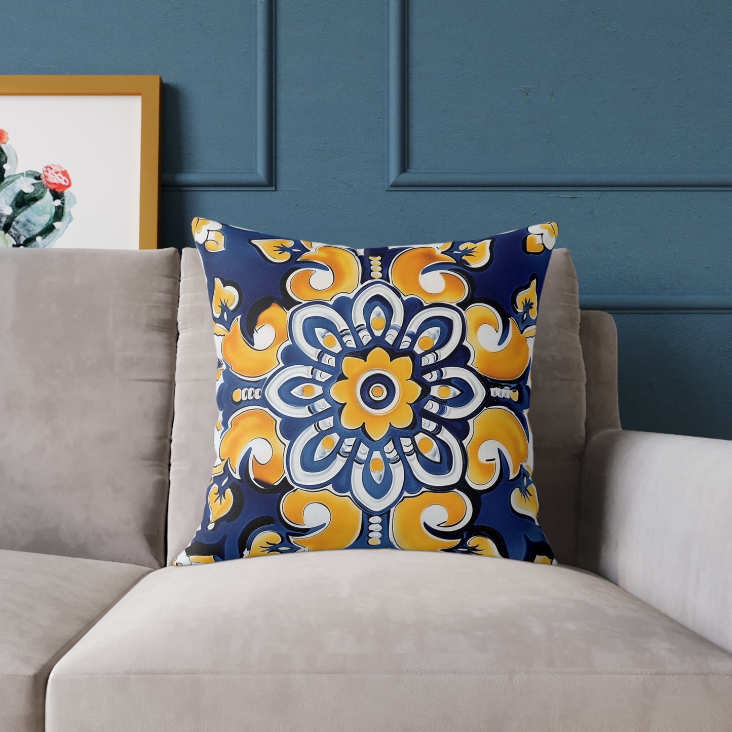 Elegant Mediterranean Floral Pillow