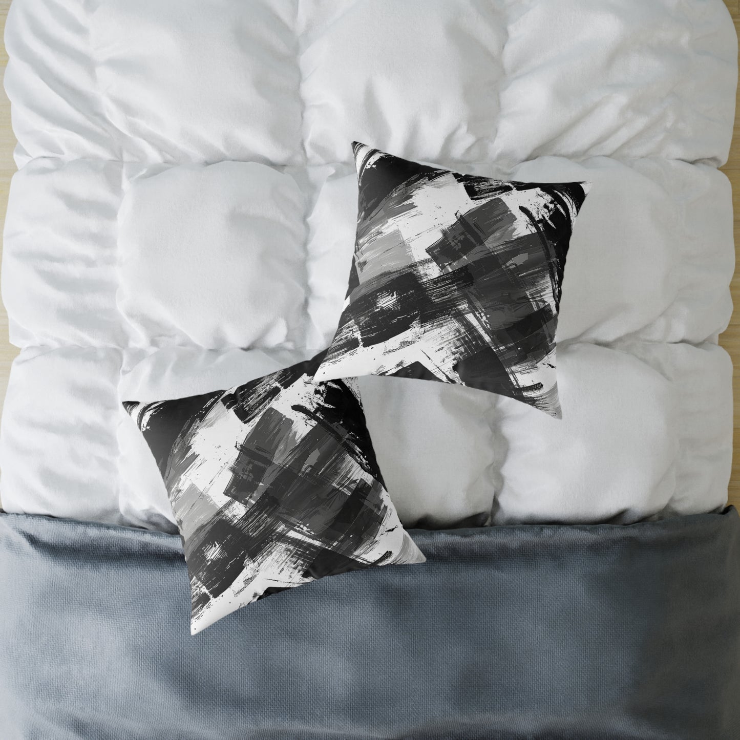 Monochrome Brushstroke Pillow