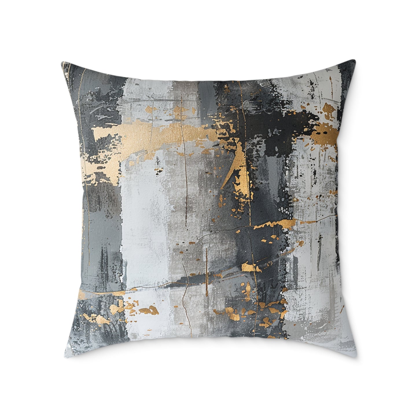 Gold and Grey Abstract Pillow