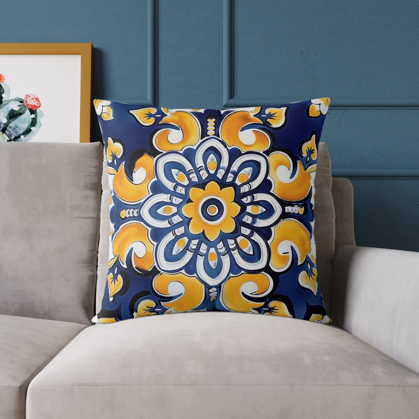 Elegant Mediterranean Floral Pillow