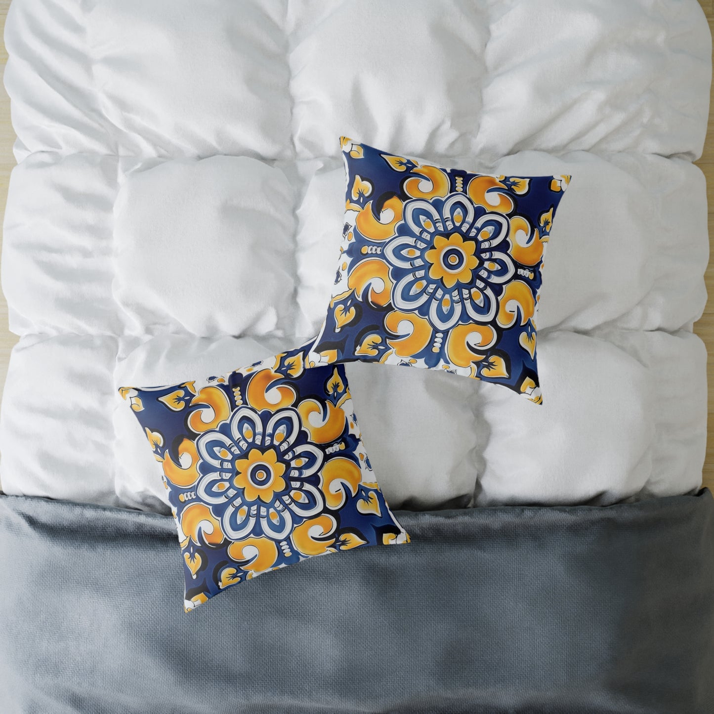 Elegant Mediterranean Floral Pillow