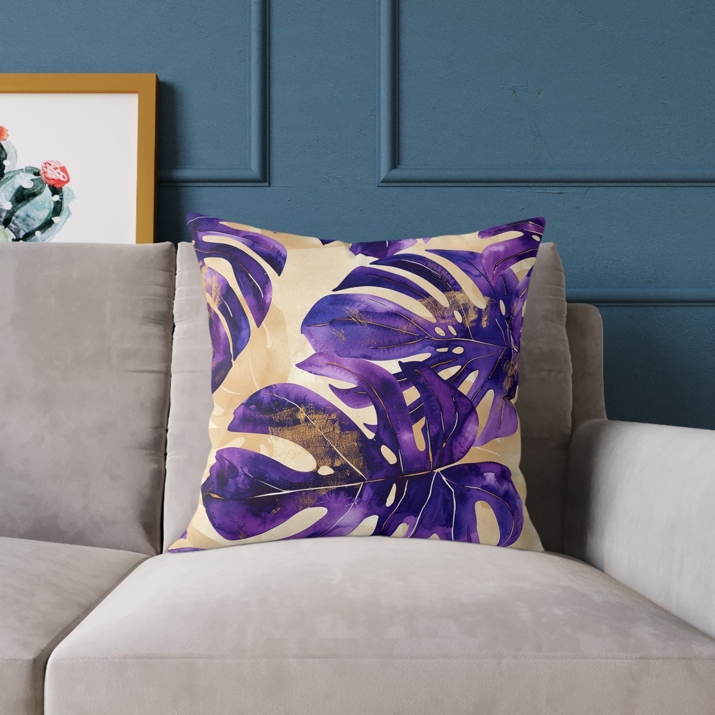 Purple Paradise Leaf Pillow