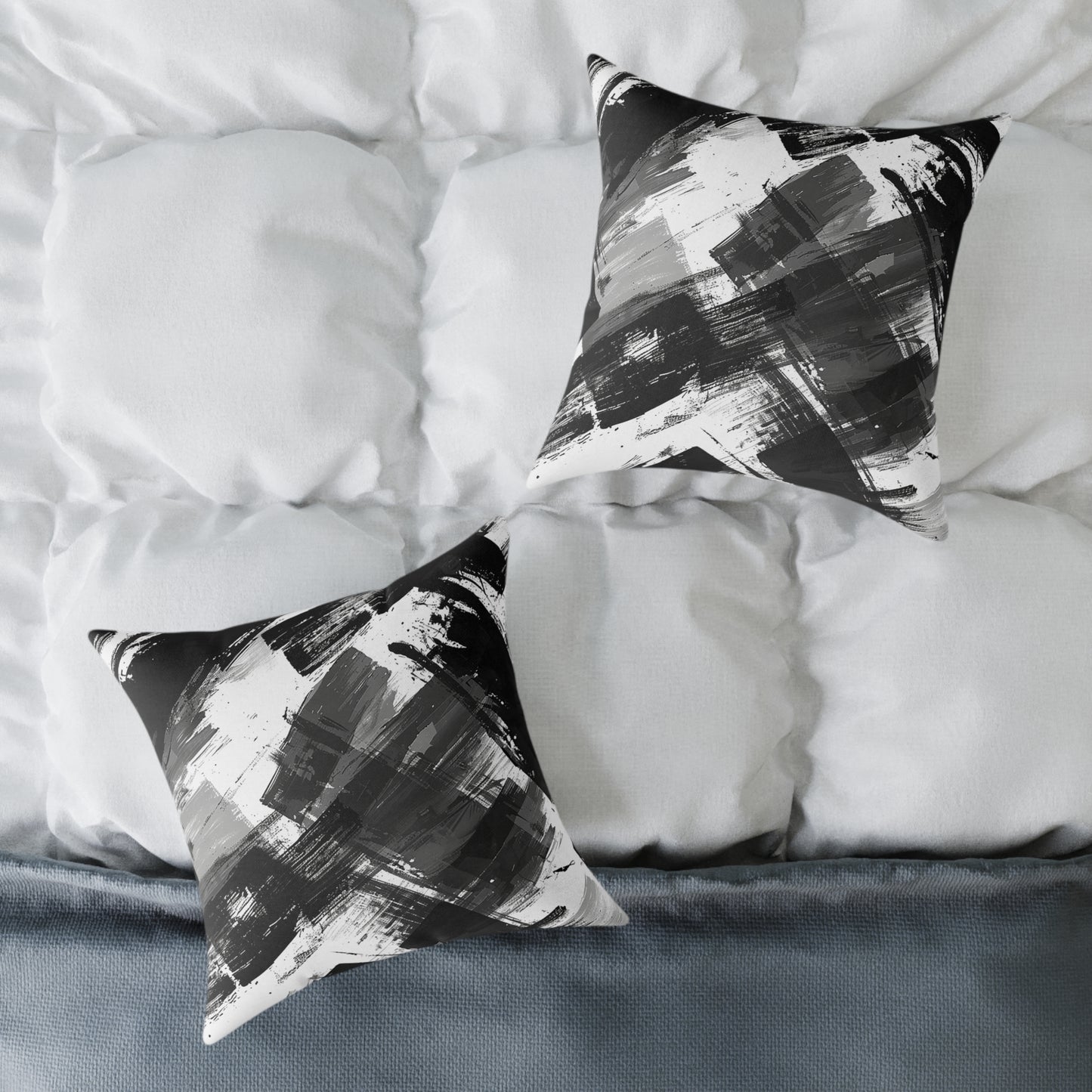 Monochrome Brushstroke Pillow