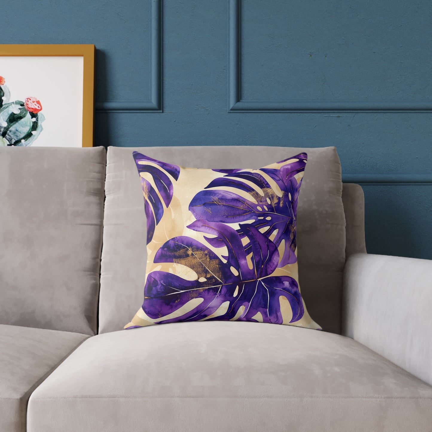 Purple Paradise Leaf Pillow