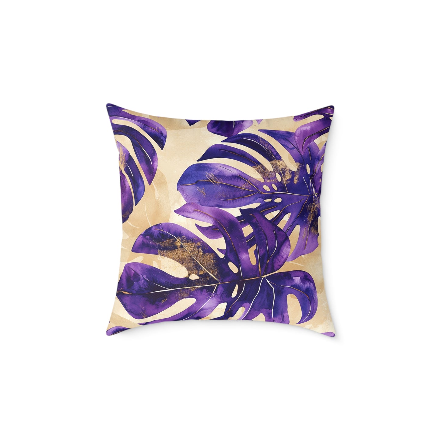 Purple Paradise Leaf Pillow