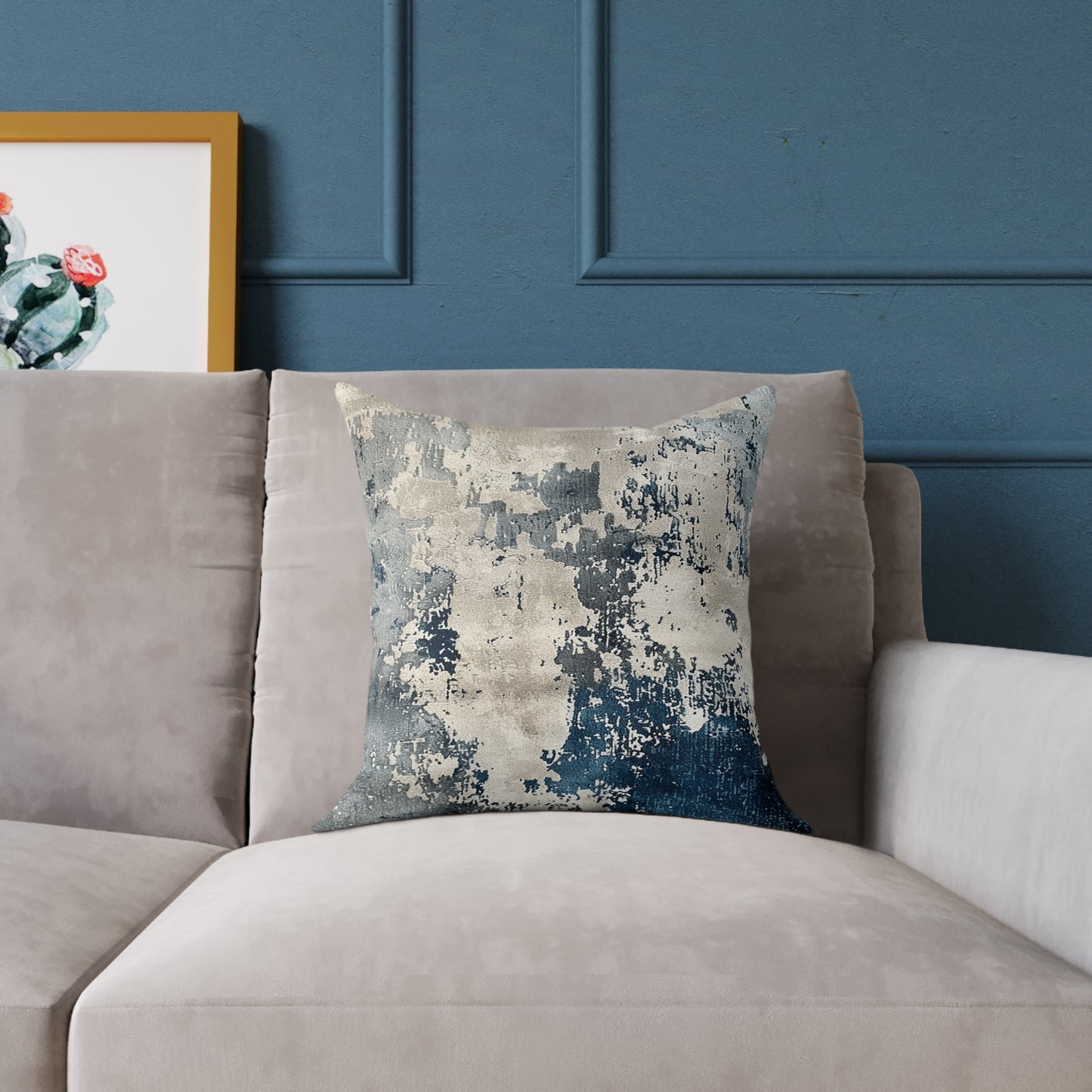 Elegant Azure Abstract Pillow