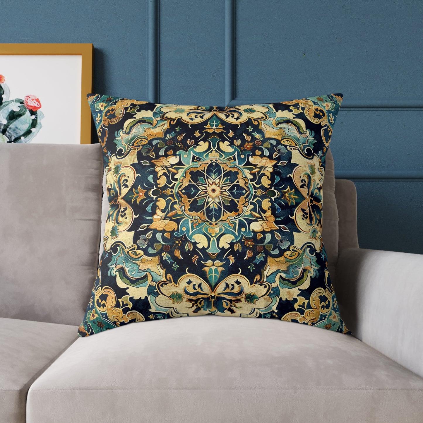 Regal Mandala Tapestry Decorative Pillow