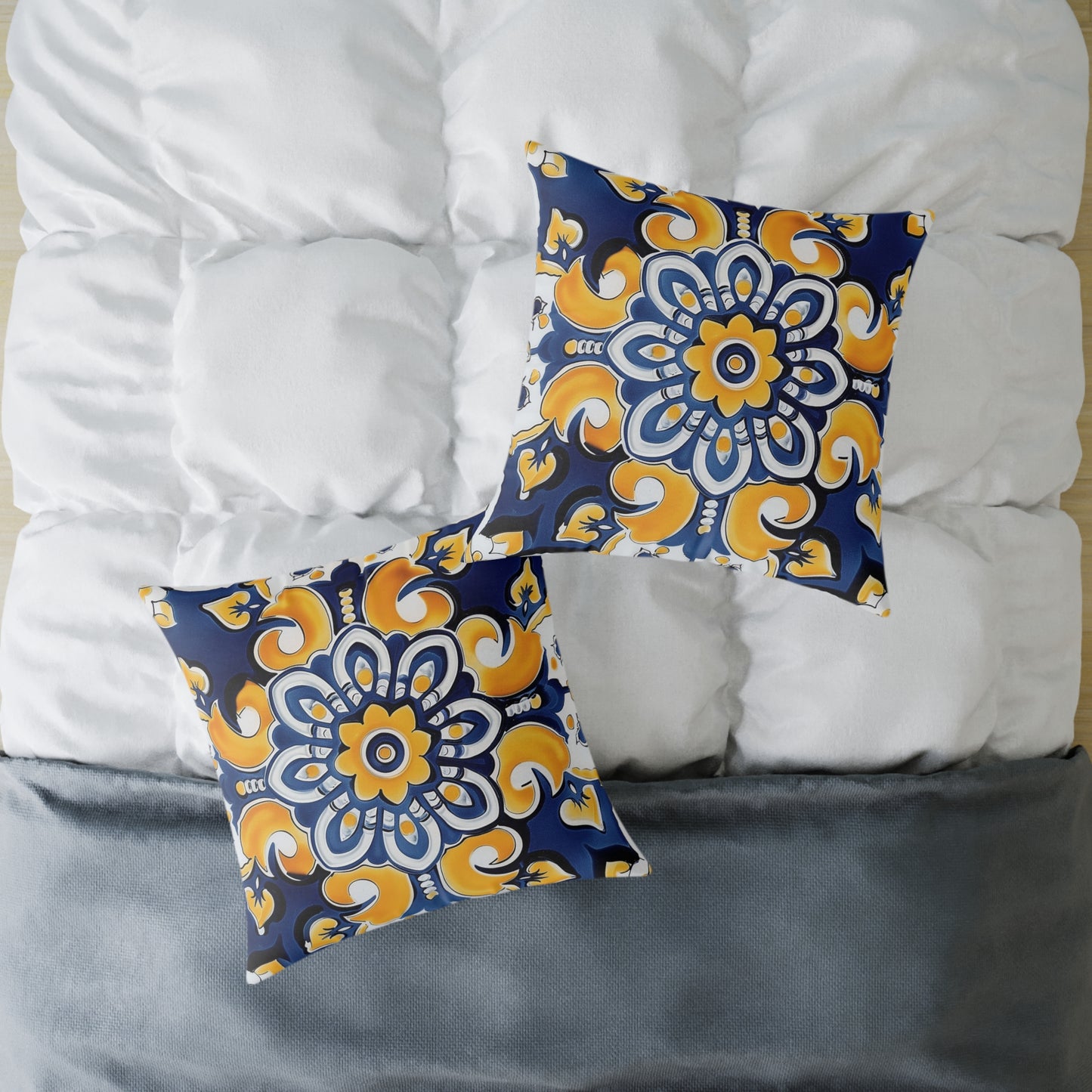 Elegant Mediterranean Floral Pillow